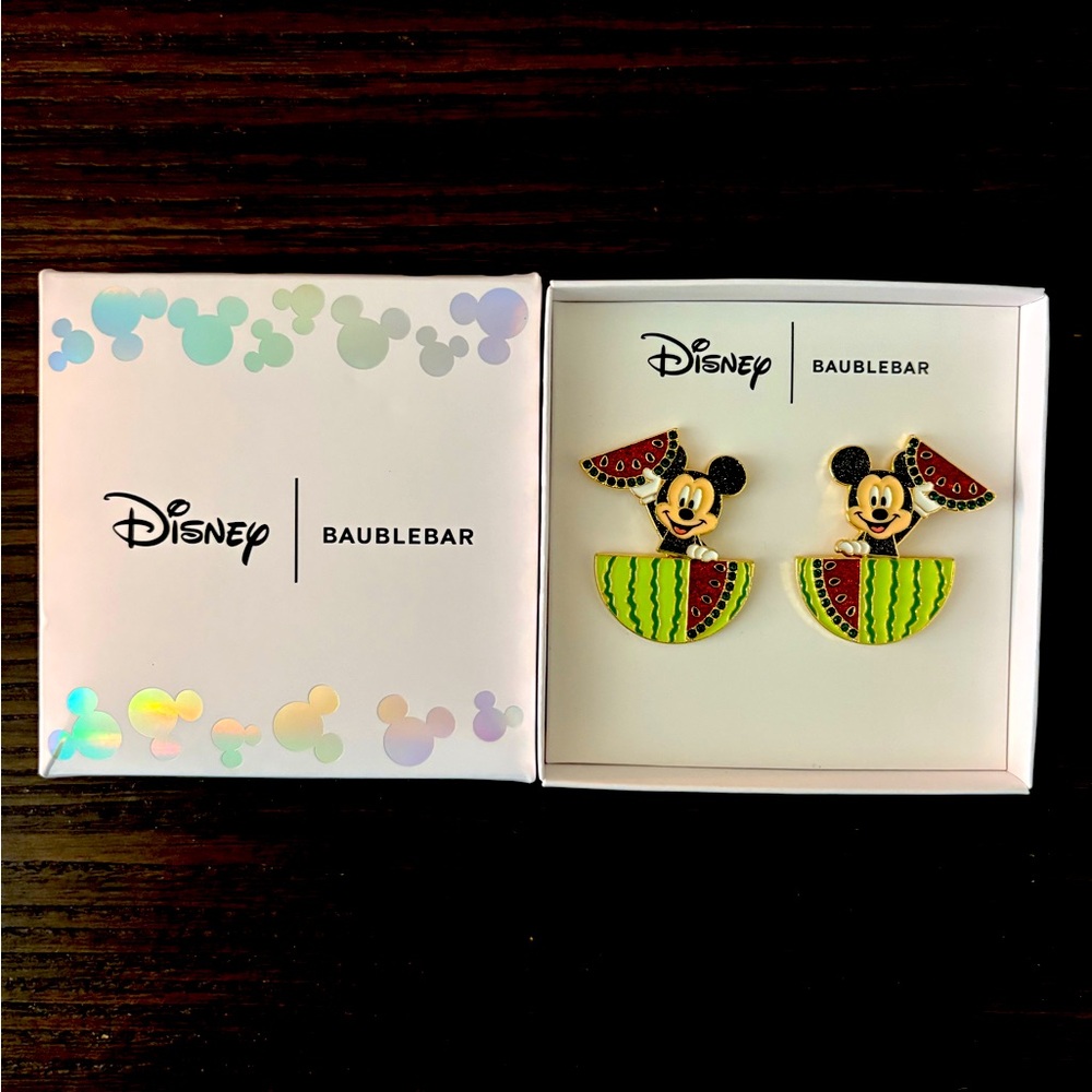 NEW Disney BaubleBar Mickey Watermelon Earrings